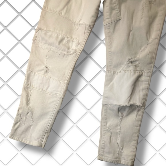 Current/Elliott ‘The Fling’ Slim Jeans in White “Slow & Steady Repair” Size 29 - Picture 9 of 14